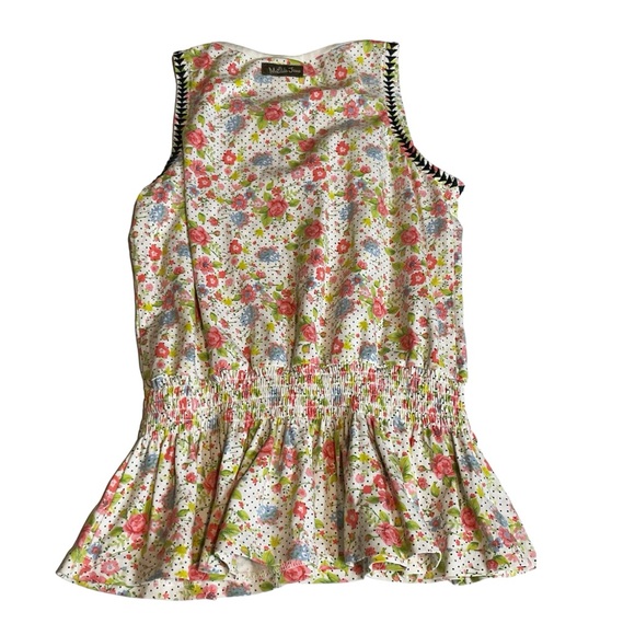 Matilda Jane Hello Lovely In the Garden Floral Peplum Tank Top Girls Size 10 - Picture 3 of 12